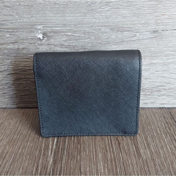 Michael Kors MK Jet Set Travel Saffiano Leather Flap Card Holder Wallet Black - Picture 2 of 7